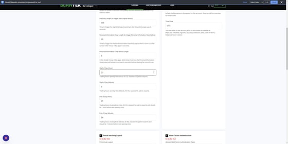 Screenshot of: Change the Start of Day and End of Day sections to when the Venue operates from.