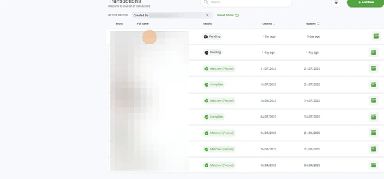 Screenshot of: Click required transaction
Click here.
Click