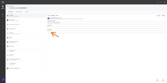 Screenshot of: Enter the Account ID number and then press