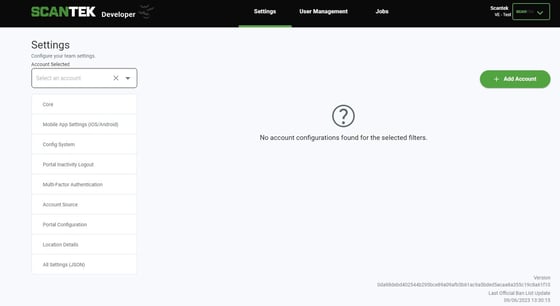 Screenshot of: Navigate back to Settings and find the Venue you are working on in the