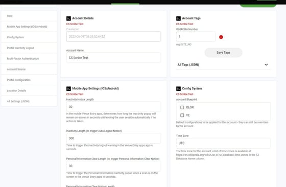 Screenshot of: In the Config System box, under Account Blueprint, select OLGR