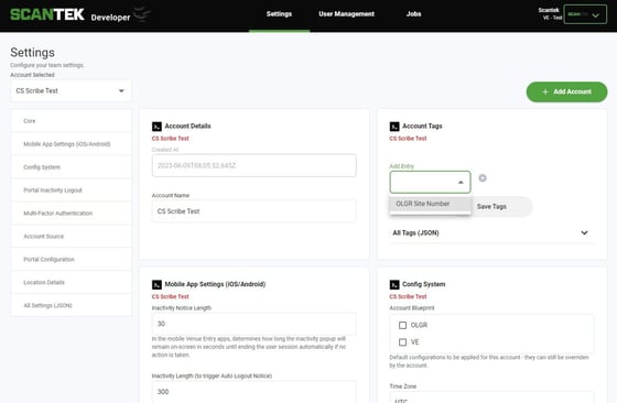 Screenshot of: You will now be on the Venue Settings page. Click